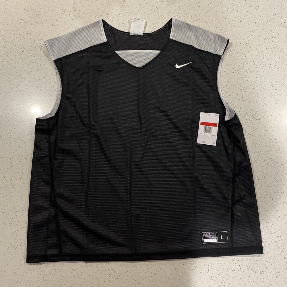 Nike Reversible Lacrosse Training Jersey Mens Size Large Gray White BQ3129